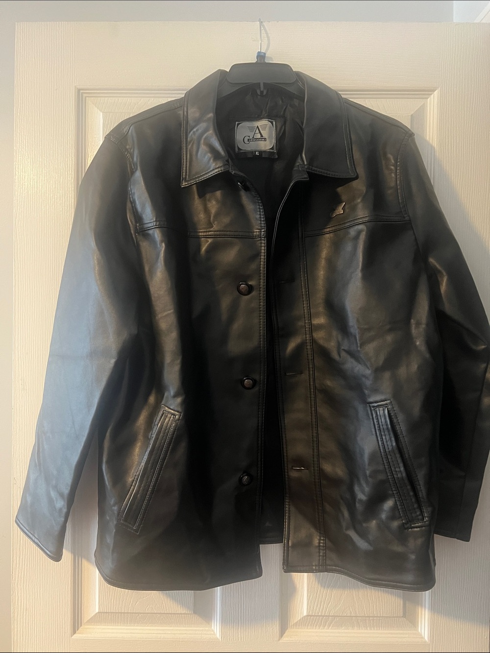 Faux Leather Men’s Black Jacket